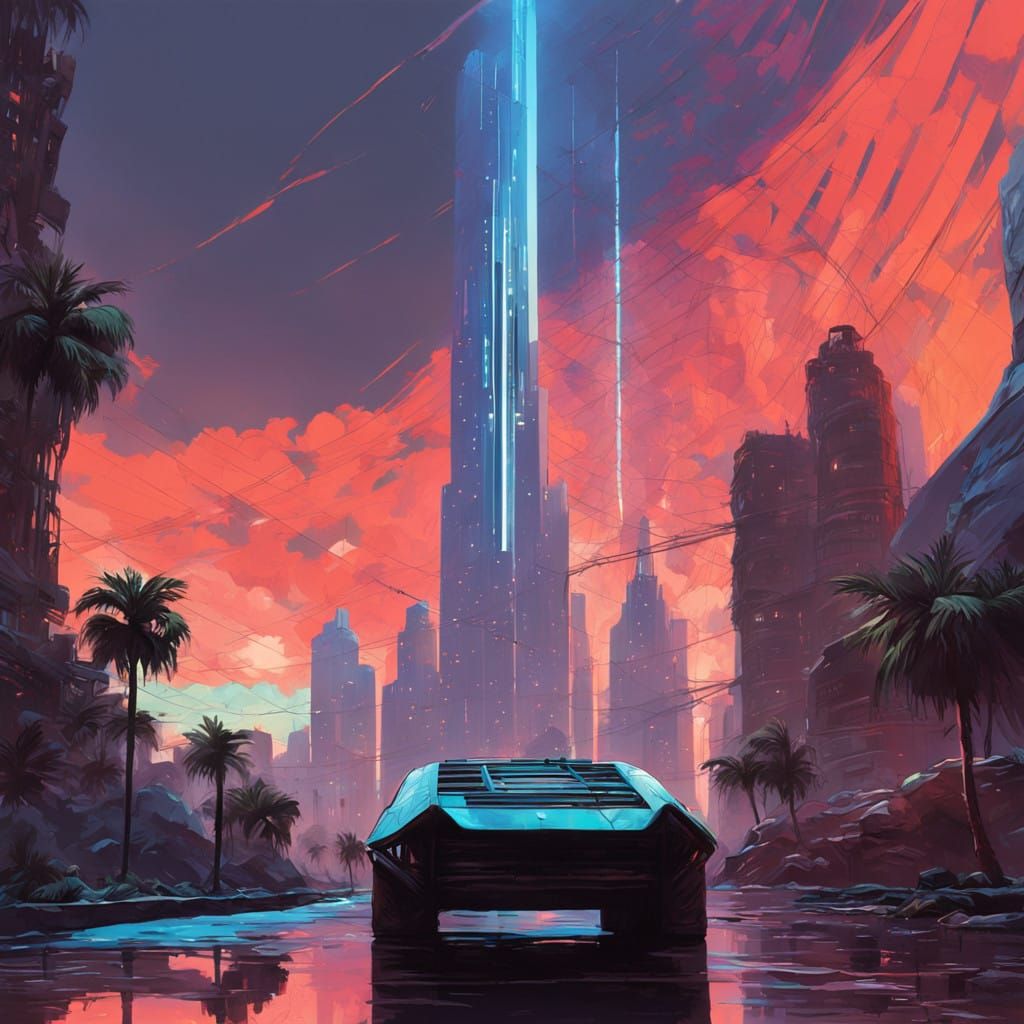 Ethereal Megalopolis Ascends into the Azure Skies