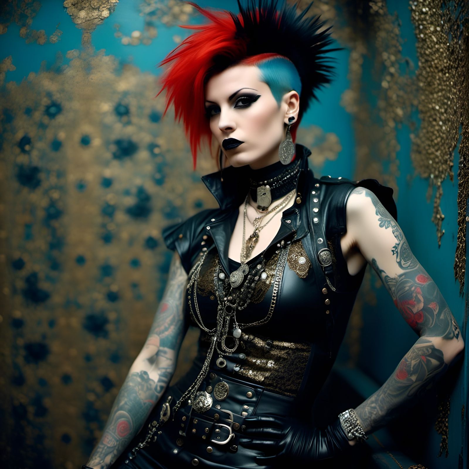 Edwardian Punks Portrait with Vintage Accessories