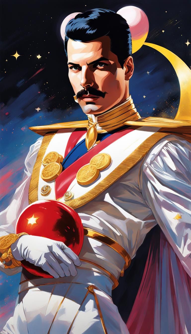 Freddie Mercury as Sailor Moon, Digital Art