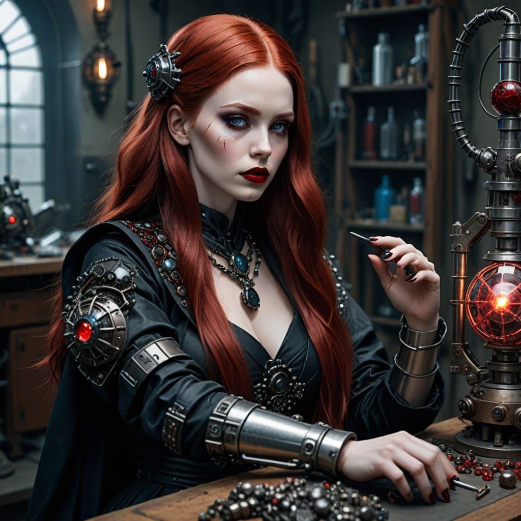 Cyberpunk Goddess Examines Gothic Science Fiction Relic