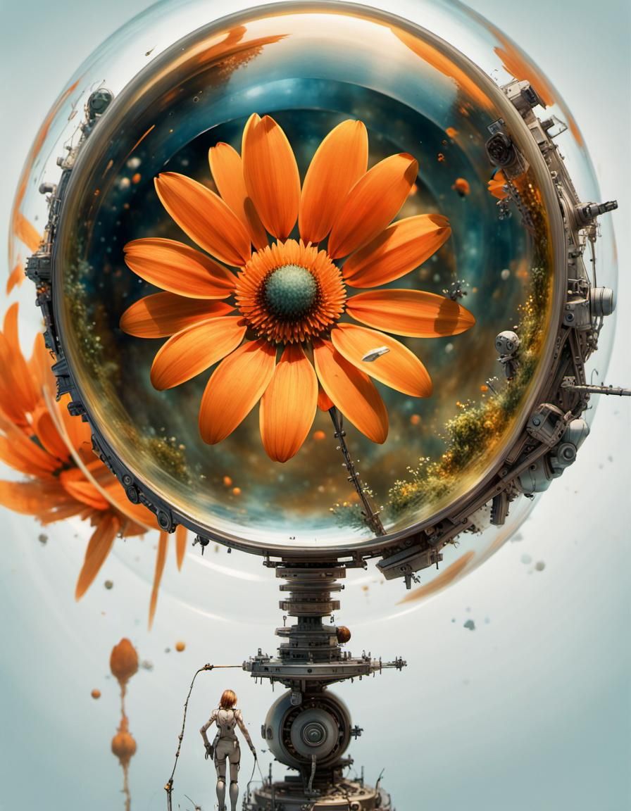 Robotic Magnifying Glass Reveals Sci-Fi Daisy