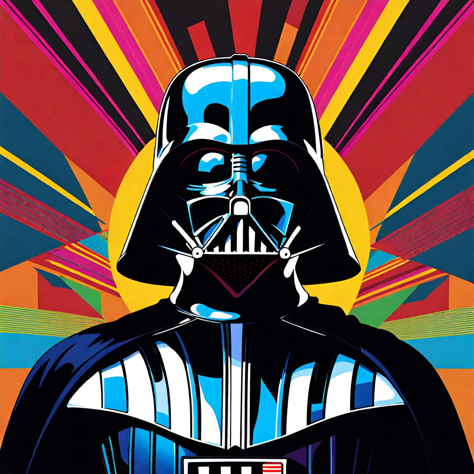 Darth Vader Pop Art Screen Print Portrait
