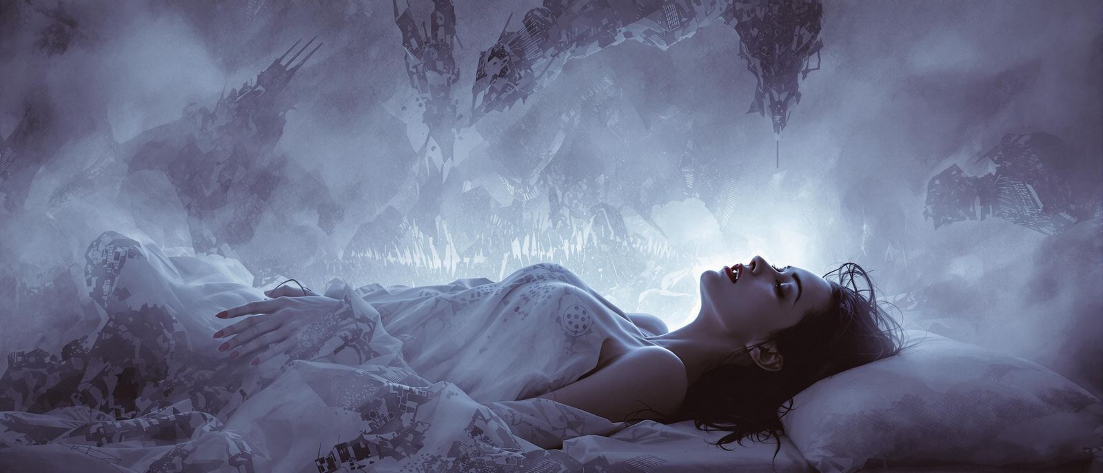 Woman Lost in Dark Surreal Dreamscape