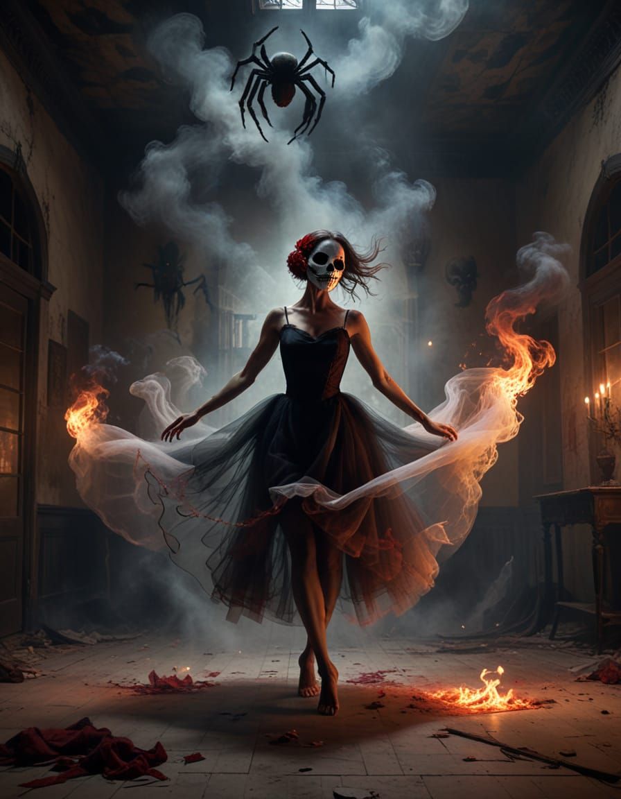 Mysterious Ballerina in a Haunted Waltz