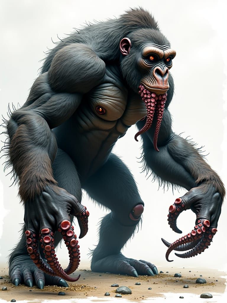 Gorilla Octopus Hybrid in Stealthy Camouflage
