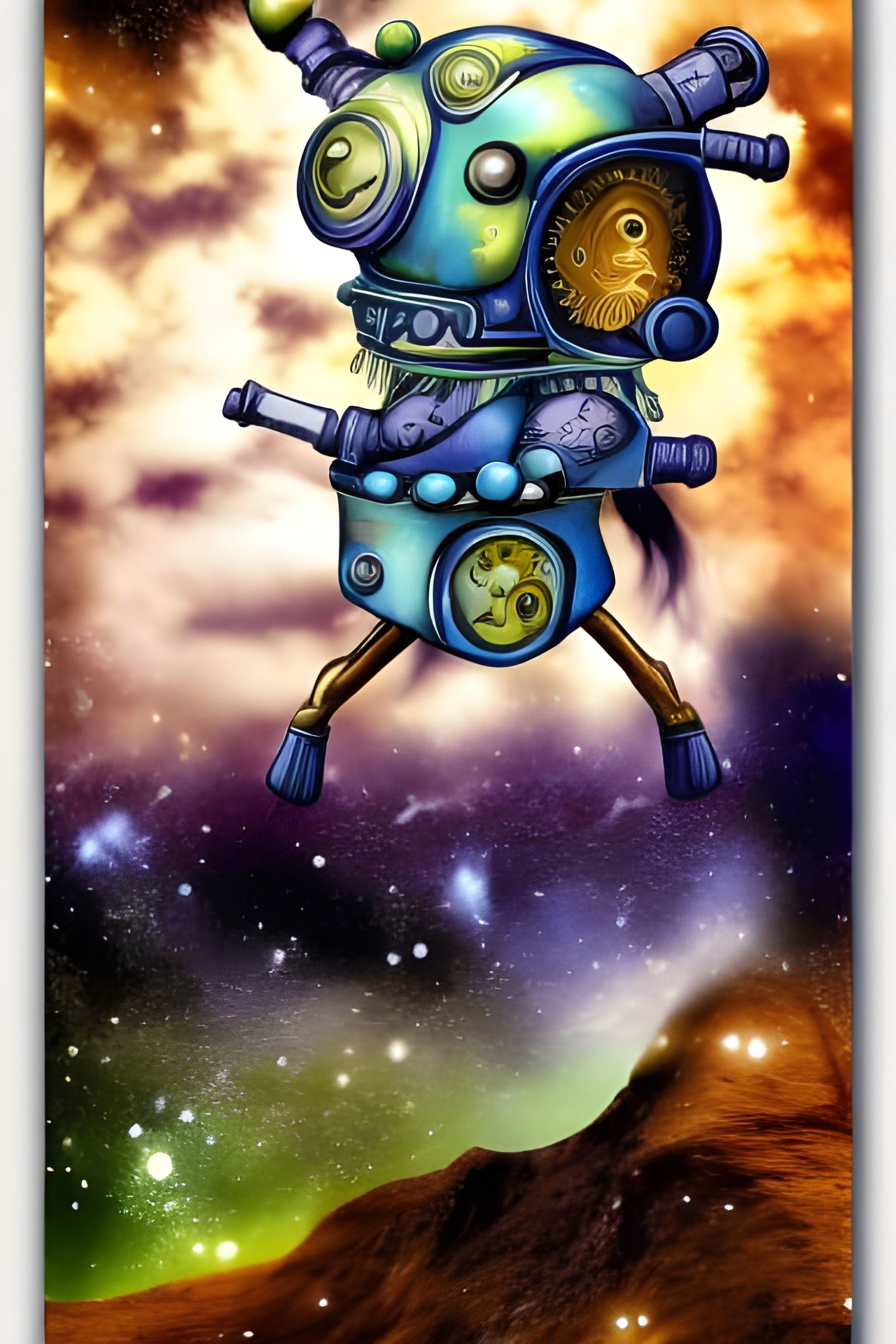 Astronaut Horse on Intergalactic Journey, Fantasy Art