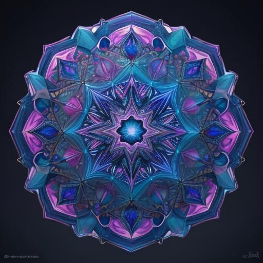 Mesmerizing Geometric Kaleidoscope with Ethereal Glow