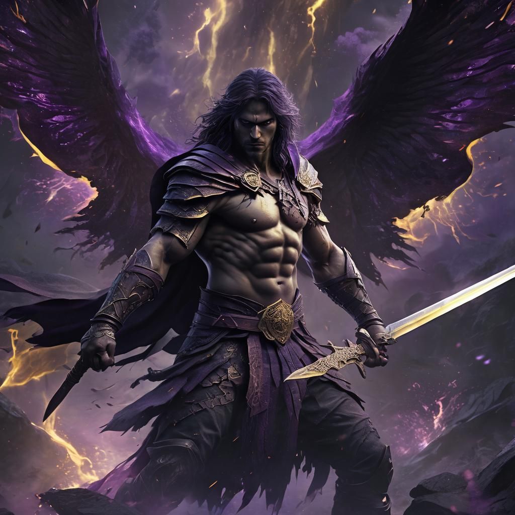 Epic Dark Fantasy Warrior in Mystic Aura