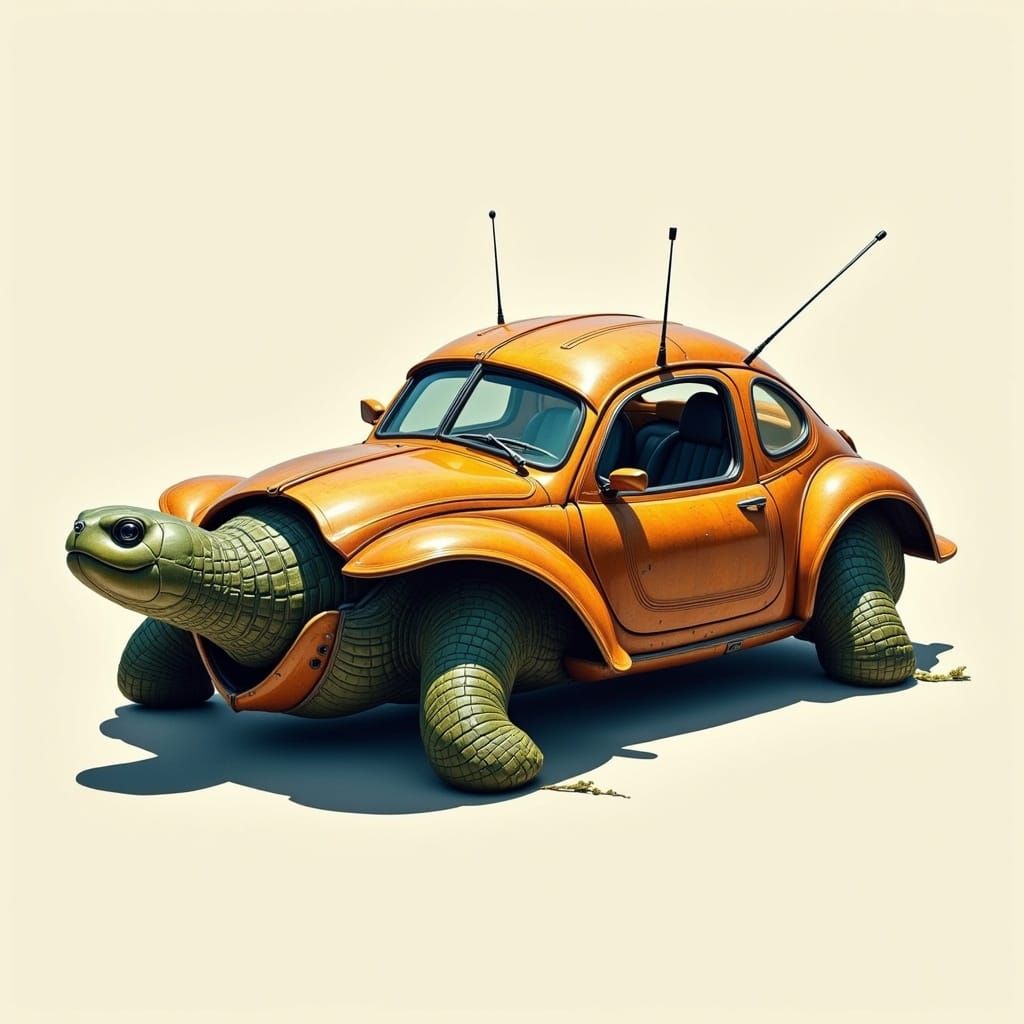 Turtle Car in Hyperreal Style
