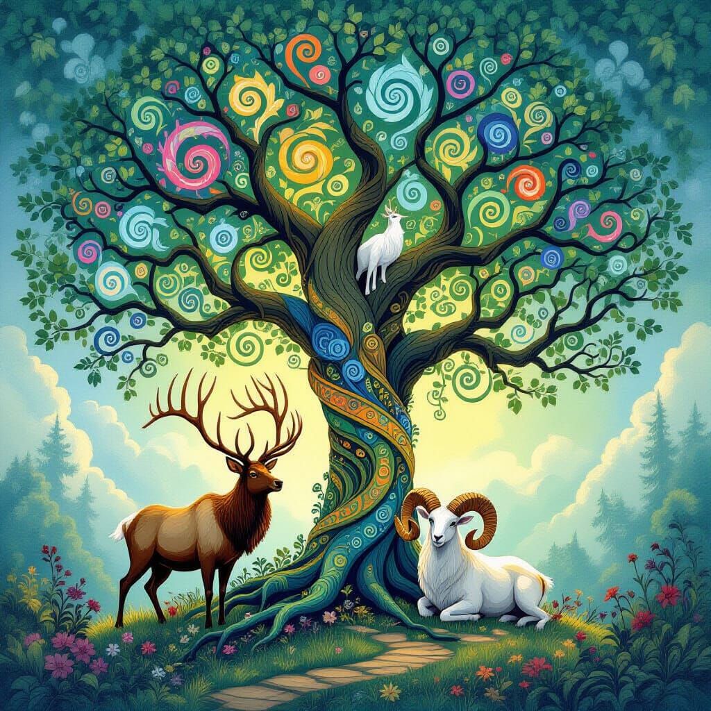 Whimsical Tree of Life in Fae Realm