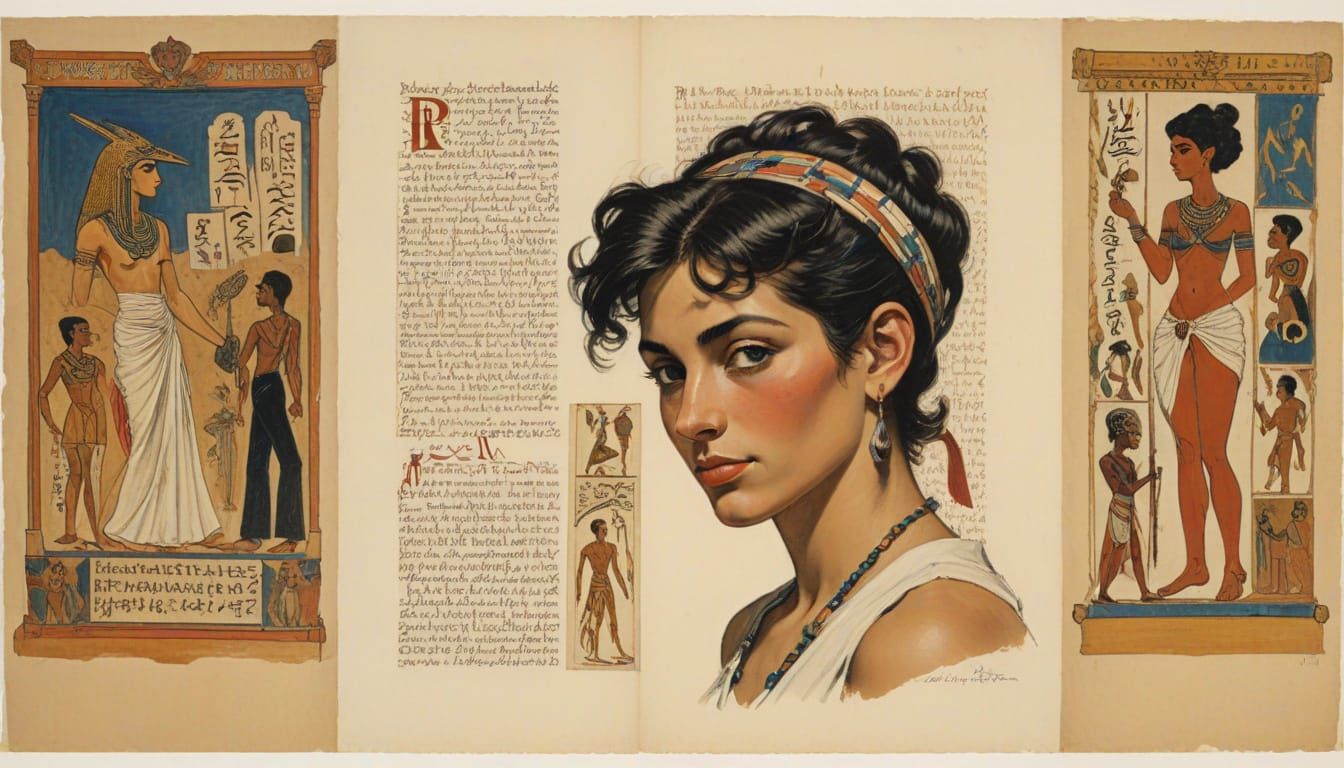 Egyptian Hero in Hieroglyphics Punk Library