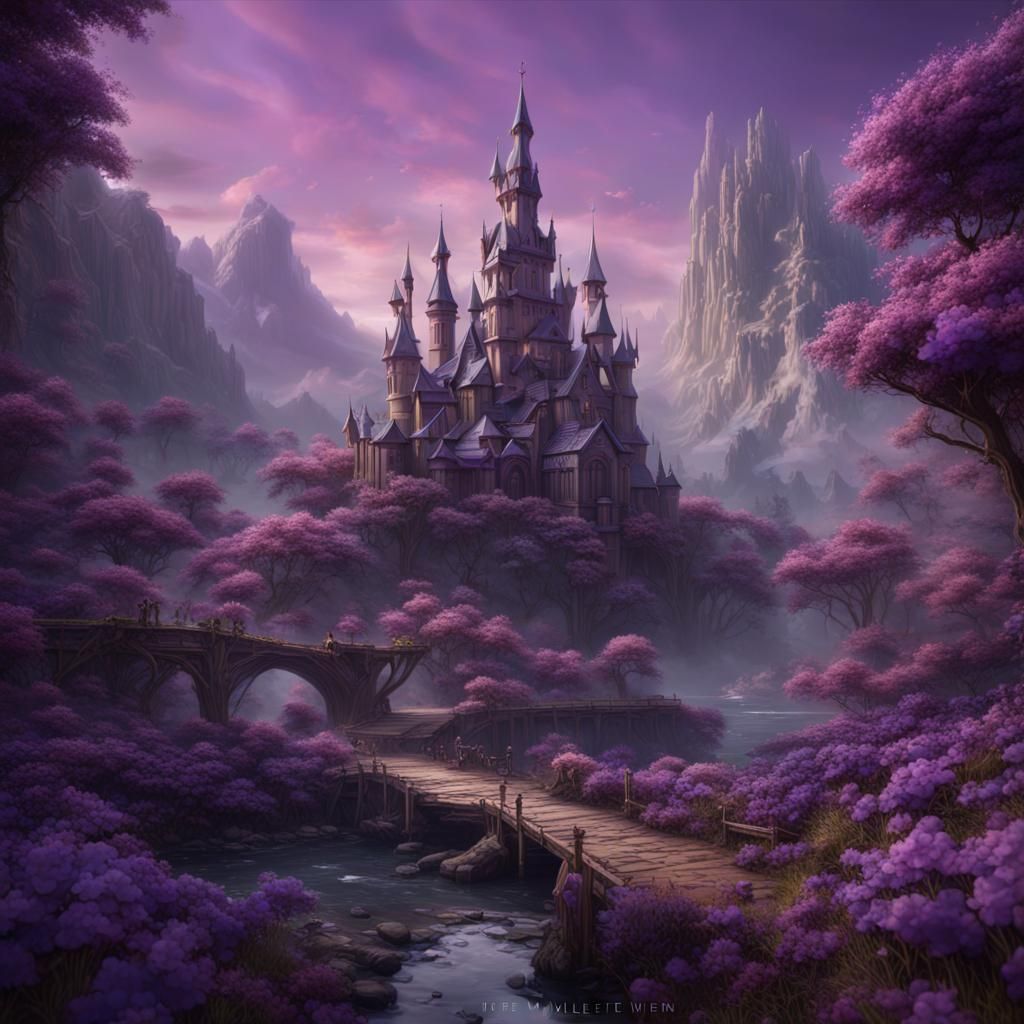 Violet Octopus in a Fantastical Realm