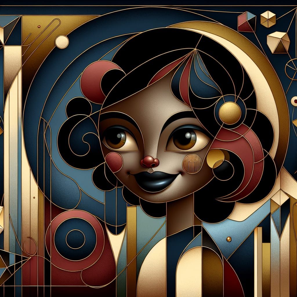 Whimsical Young Girl in Earthy Color Tones and Gold Accents