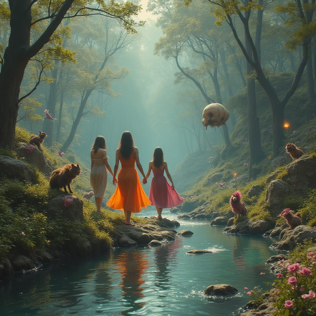 Surreal Women and Creatures as Matte Painting