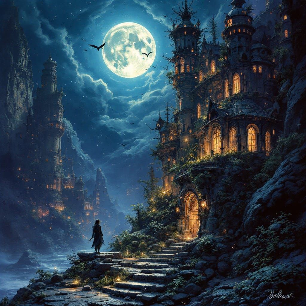 Celestial Dance of Moonlit Magic