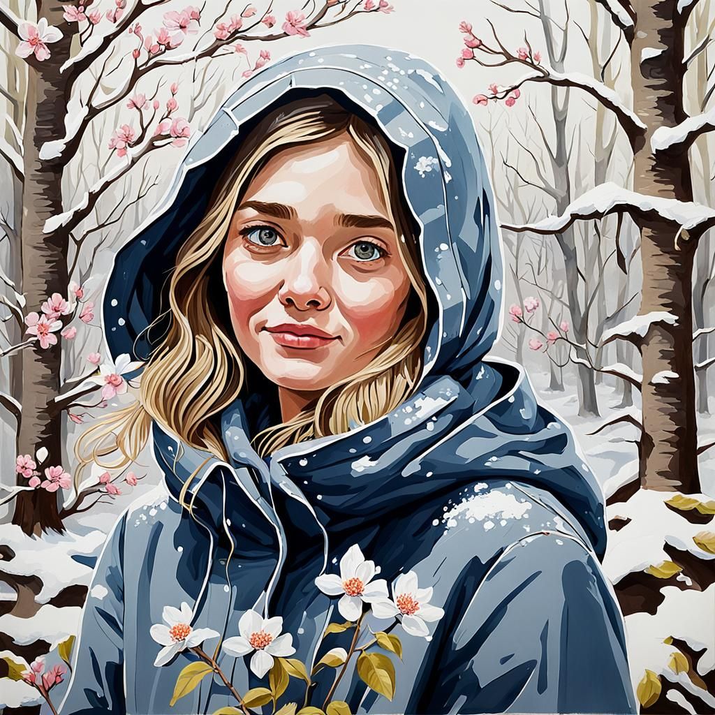 Gouache Portrait: Spring to Winter's Passage