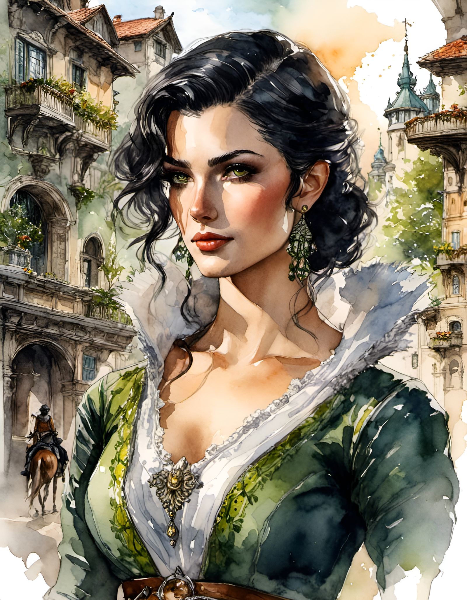 Fringilla Vigo in Beauclair: Watercolor Art