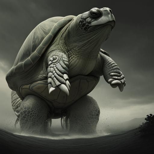 Giant Turtle: Hyperrealistic Cinematic Composition