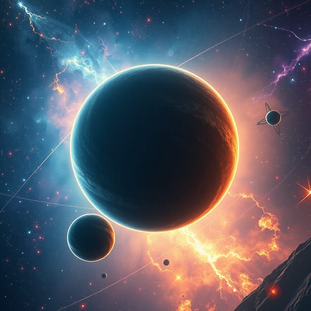 Cosmic Balance: Gravitational Forces Unleashed in a Vibrant...