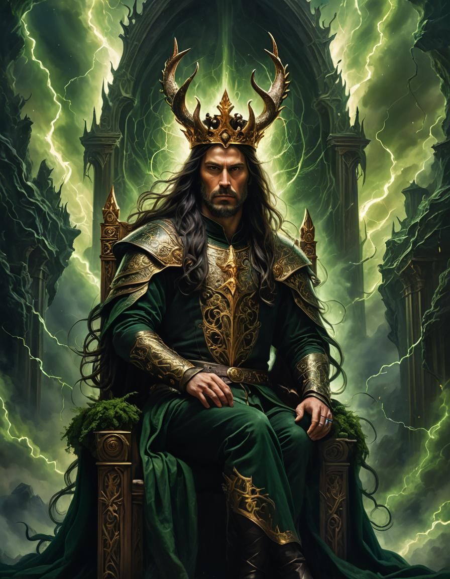 Hell King in Space: Renaissance Oil Painting