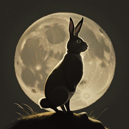 Surreal Rabbit Landscape Inspired by Bosch and Ghibli