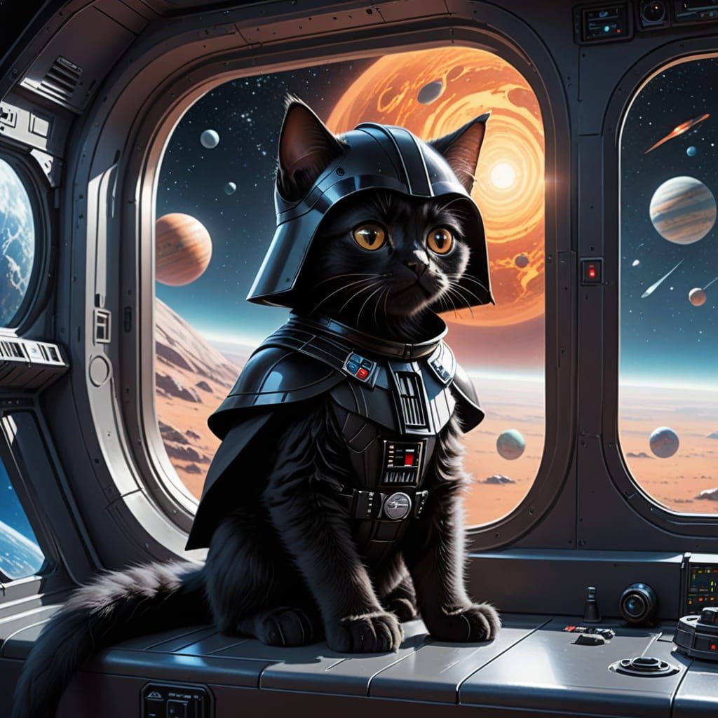 Darth Kitten in Cosmic Spacecraft