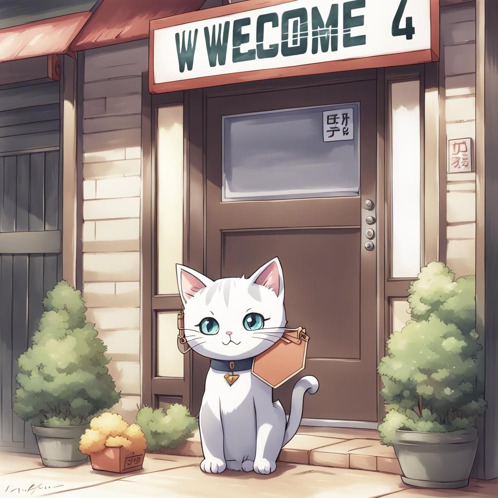 Cat Welcomes to Grade 4 in Anime Style