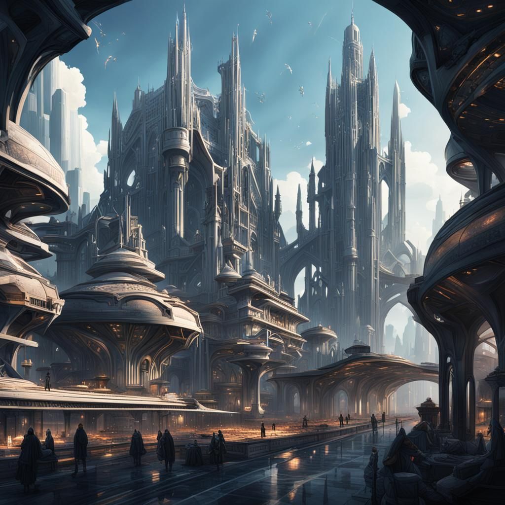 Futuristic Gothic Cityscape