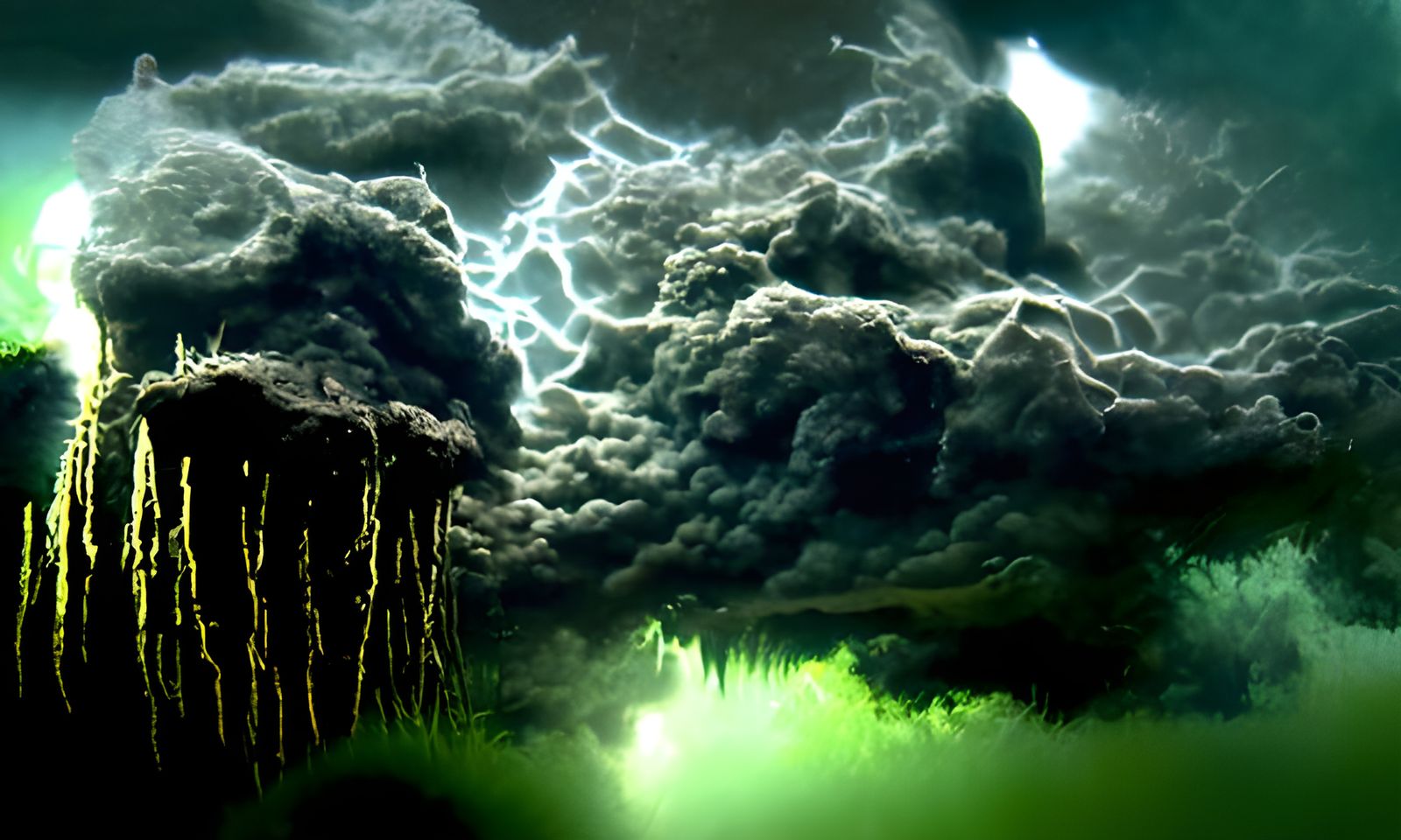 Dramatic Thunderstorm Landscape in Gothic Horror Style