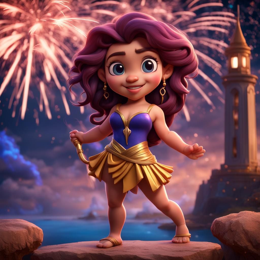 Hyperrealistic 4th of July Chibi Megara