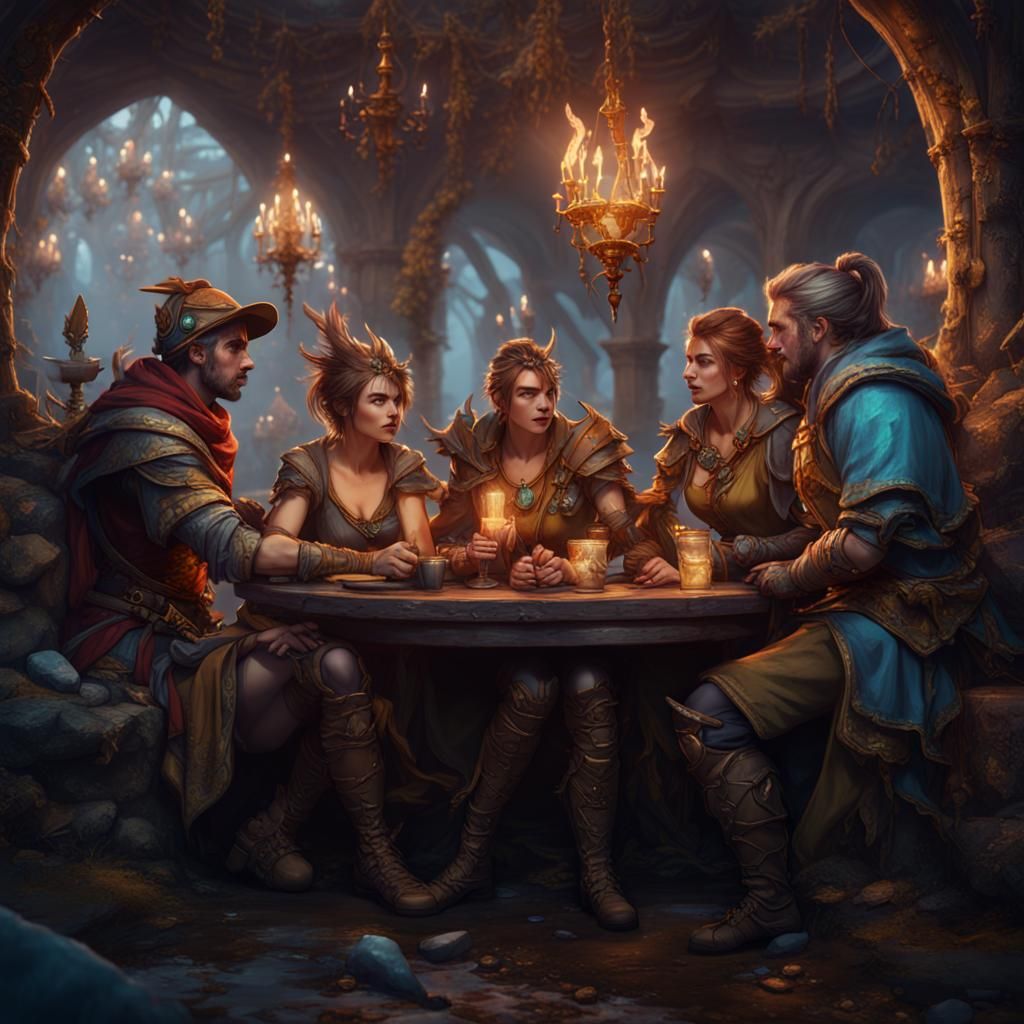 Adventurer Party's Love in Detailed Fantasy Art