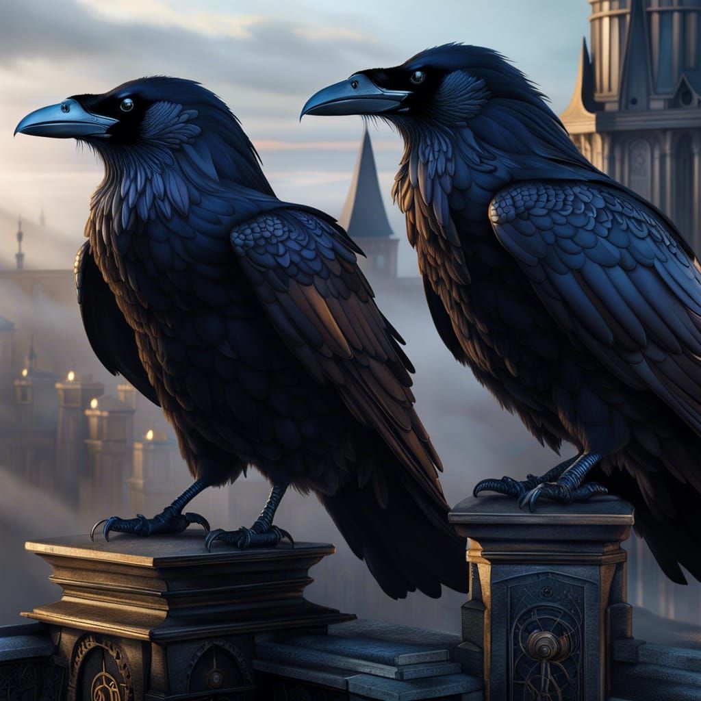 Huginn and Muninn (Odin's Pair of Ravens)
