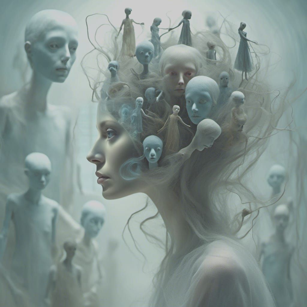 Ghost portrait Detailed Illusionary concept art of Inside th...