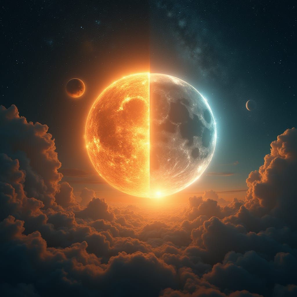 Surreal Cosmic Scene in Hyper-Realistic Digital Art