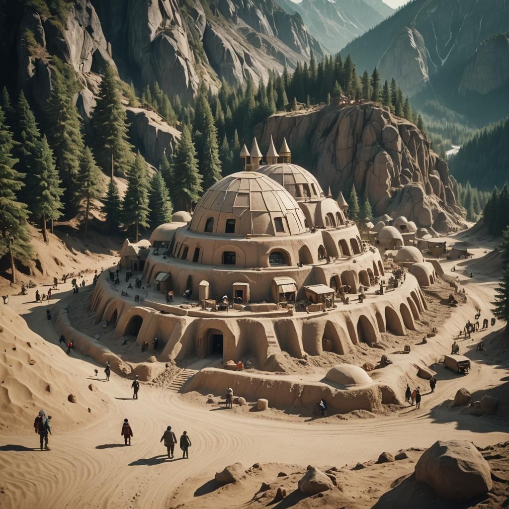 Archaic Sand Kingdom City in Cinematic Style