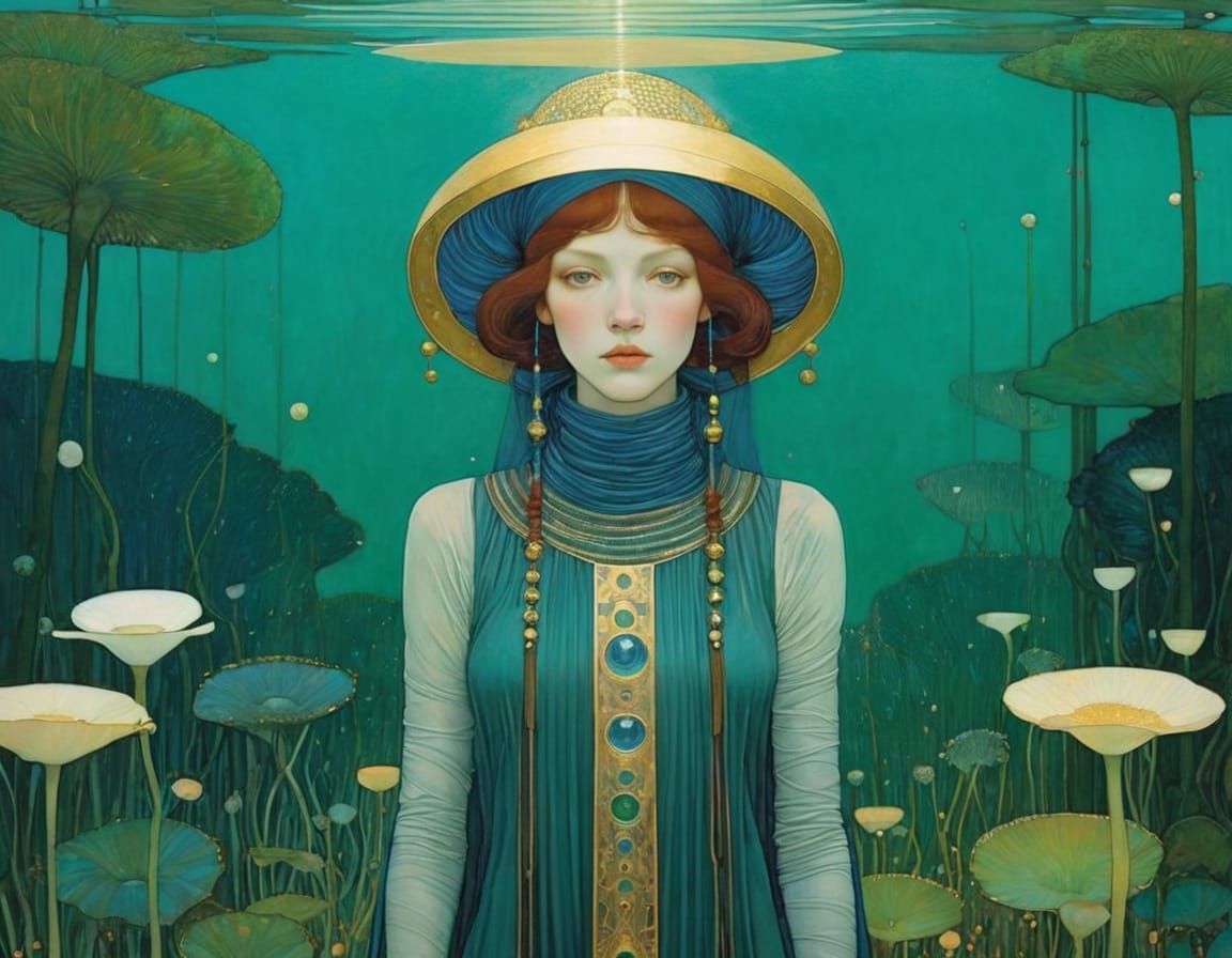 Ornate Abstract Portrait in Art Nouveau Style