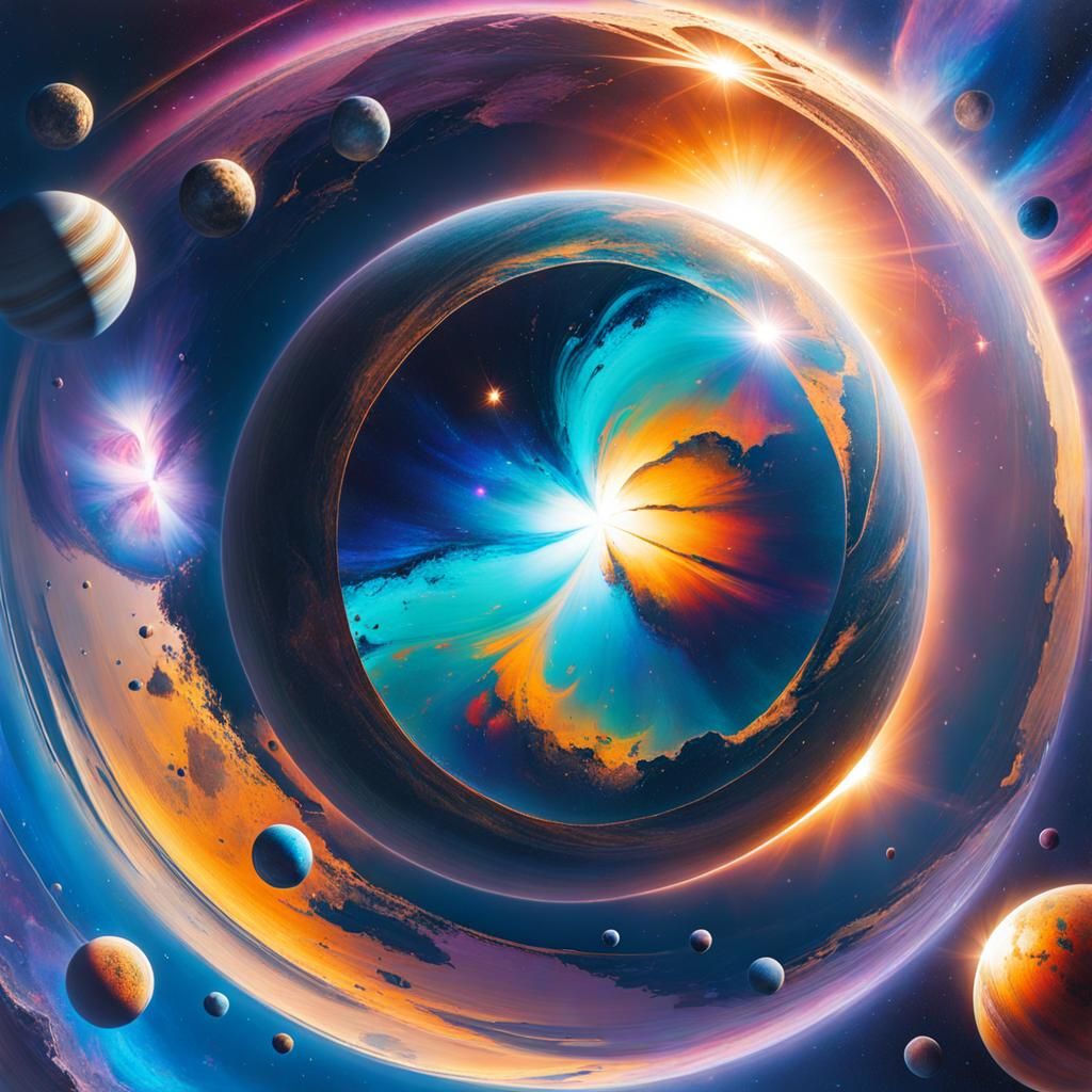 Planetary Collision in Impasto Style