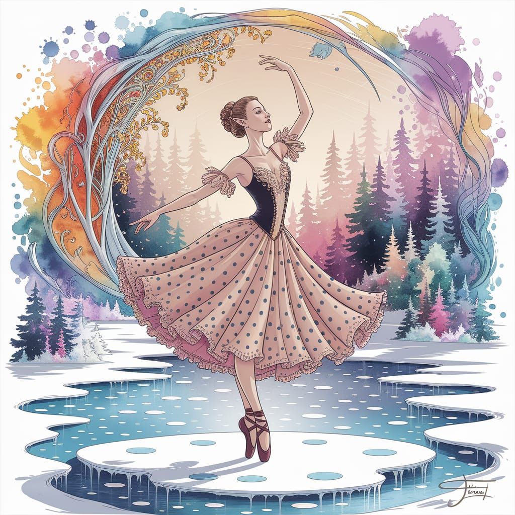 Tiefling Ballerina Dances in Polka Dot Forest
