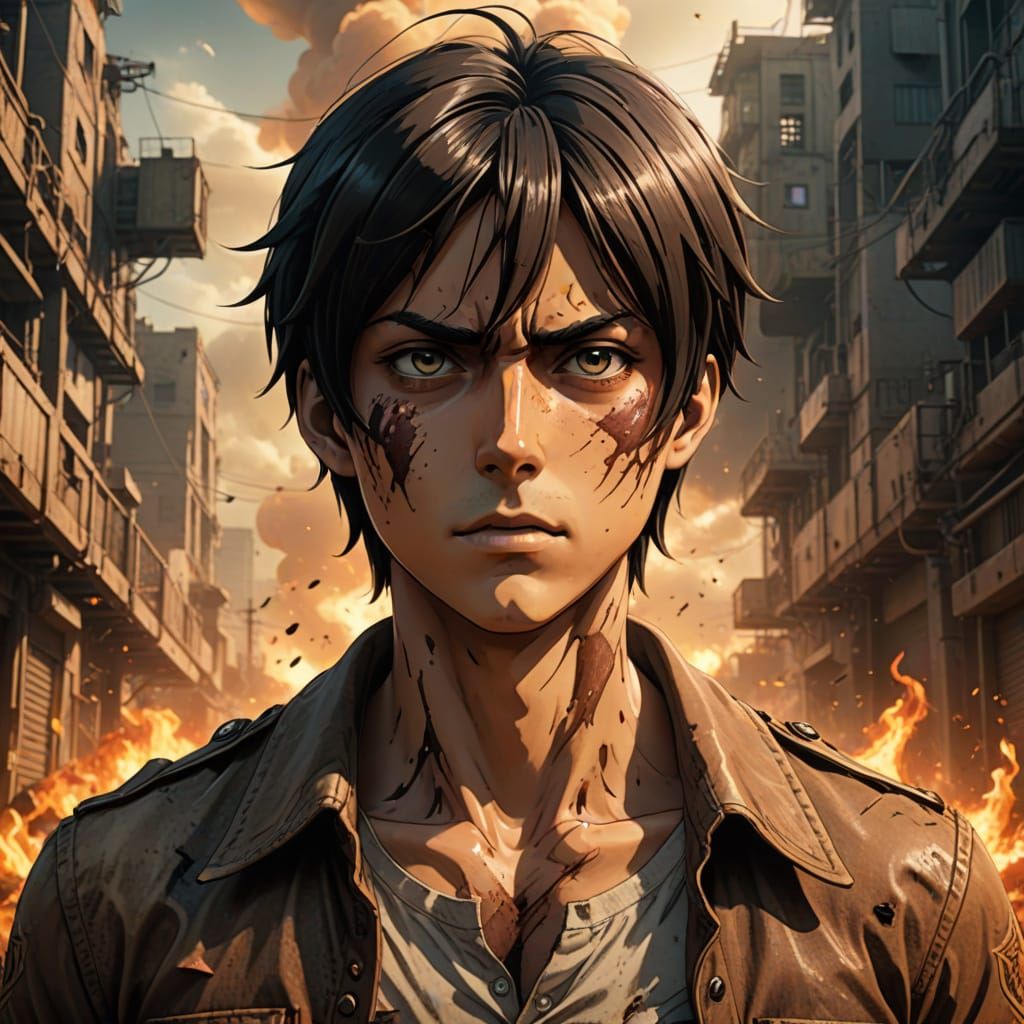 Epic Titan Transformation in Dark Fantasy Anime Scene