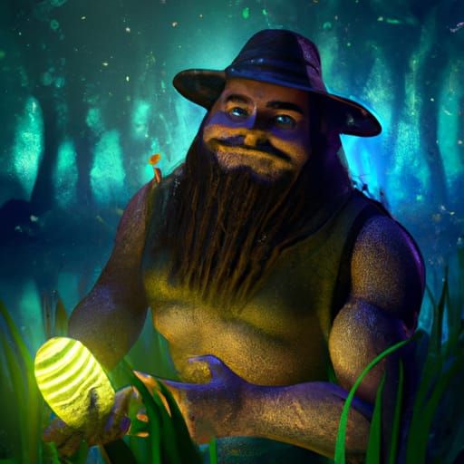 Bray Wyatt in Swamp: Pixar-Style 3D Digital Art