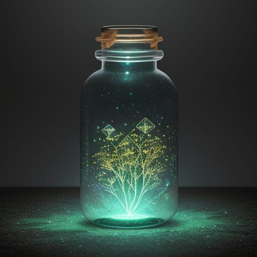 Luminescent Miniature World Inside a Bottle