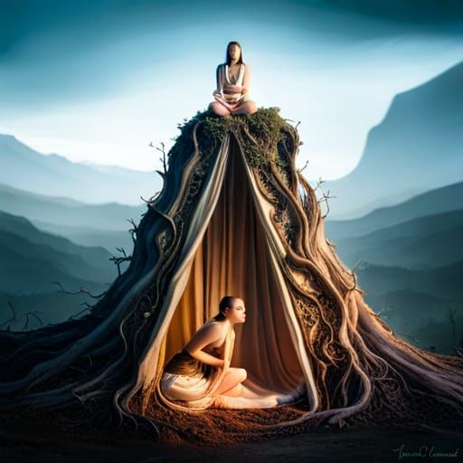 Miniature Goddess Living in Anthill