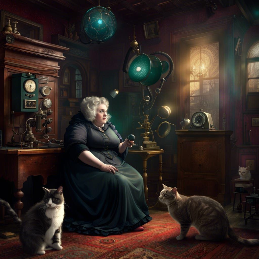 Gothic Alchemist's Astral Telephone in Detailed Matte Painti...