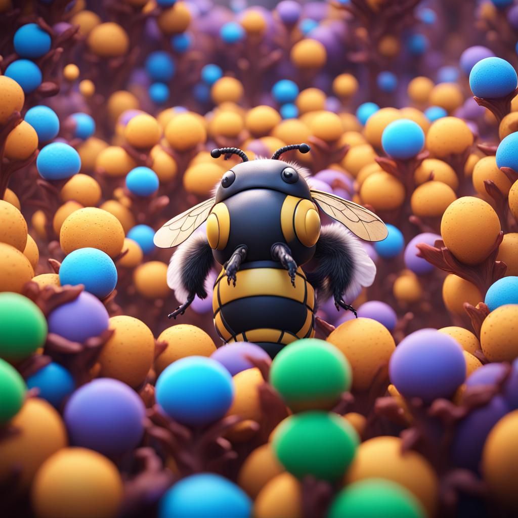 Detailed Matte Painting of a Chonky Bee