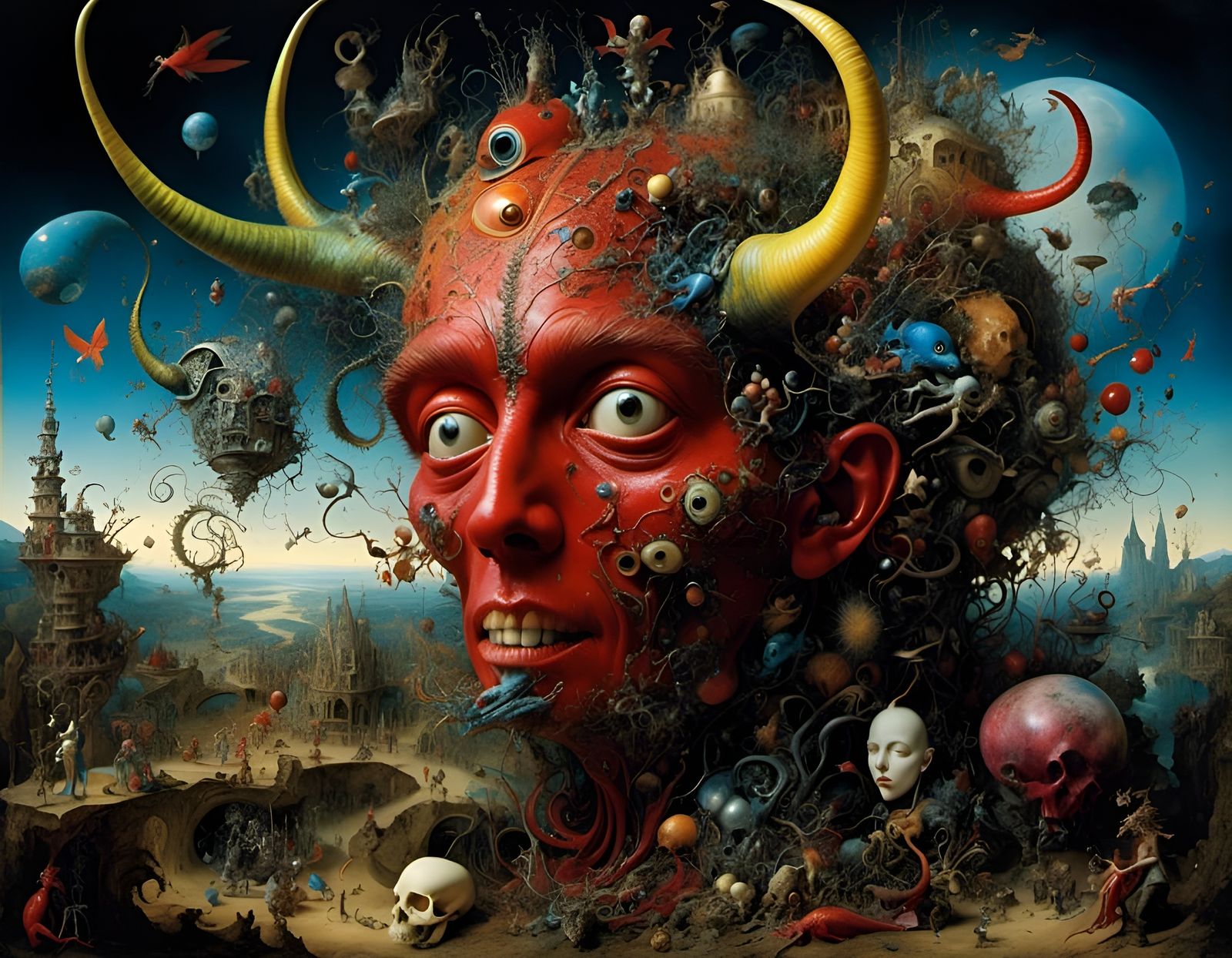 Surreal Circus Brainscape in Psychedelic Style