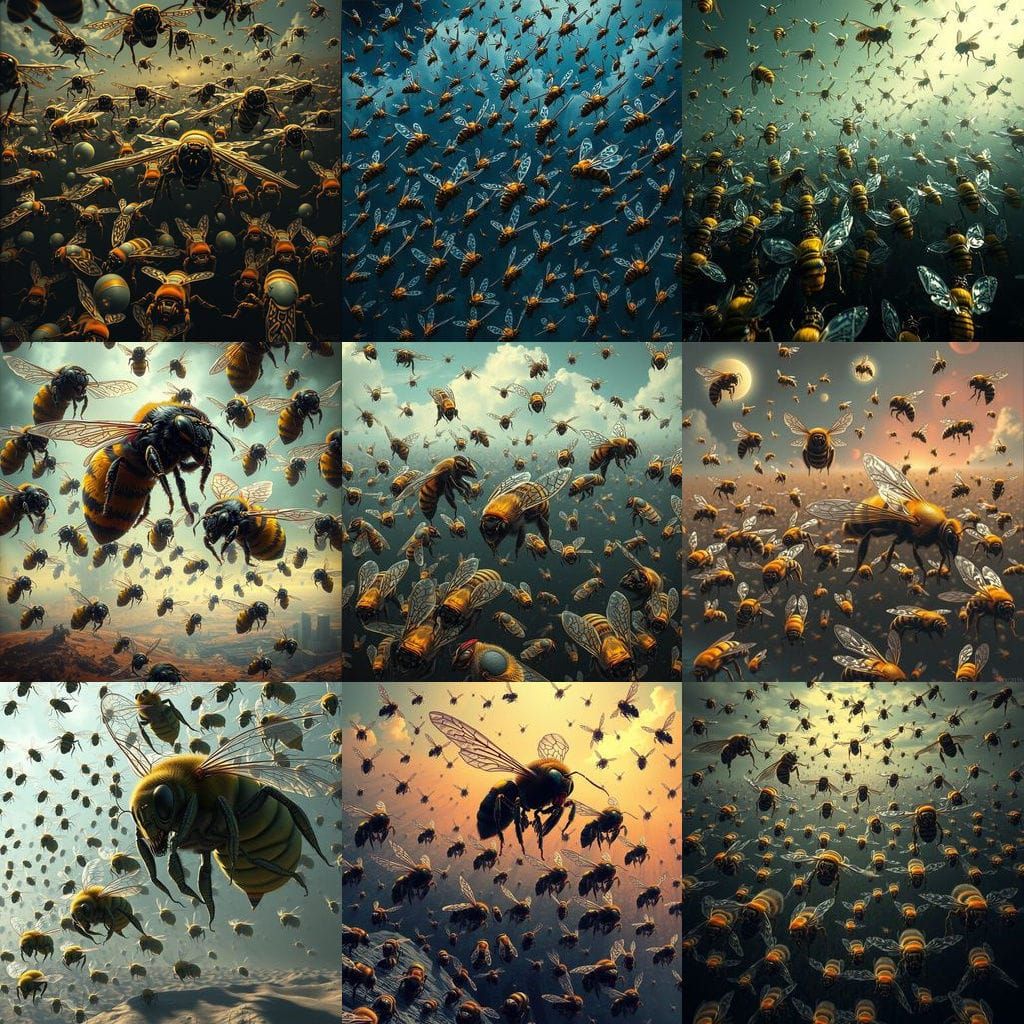 Terrifying Swarm of Bizarre Bees Overwhelms Landscape