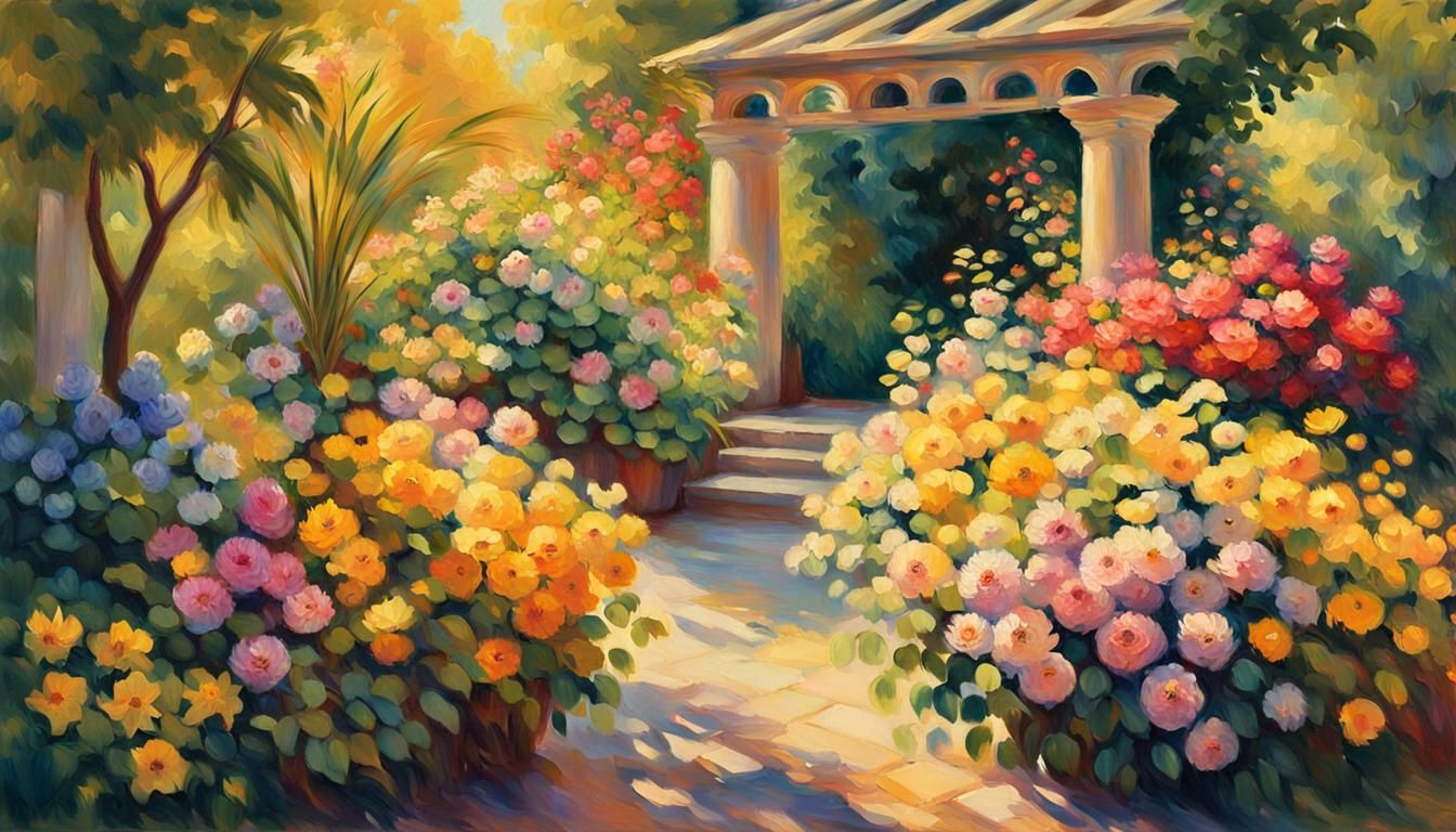 Impressionist Garden Blooms in Vibrant Color