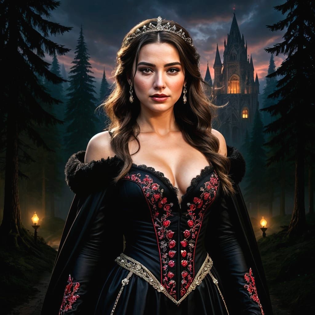 Fiery Bride in Dramatic Black and White