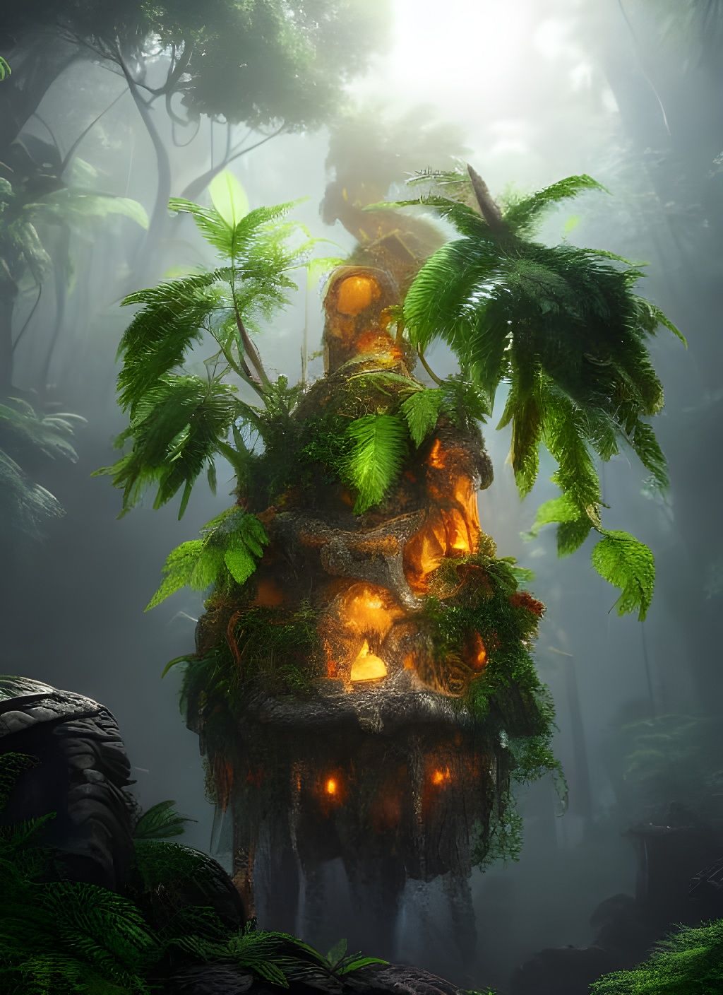 Jungle in a Jar: Detailed 3D Render