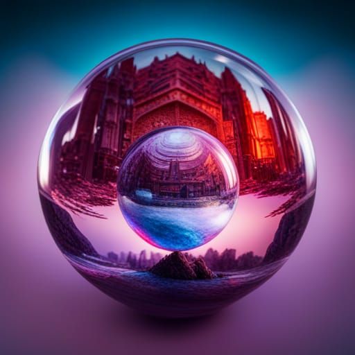 Glitchcore Crystal Ball in 8K 3D